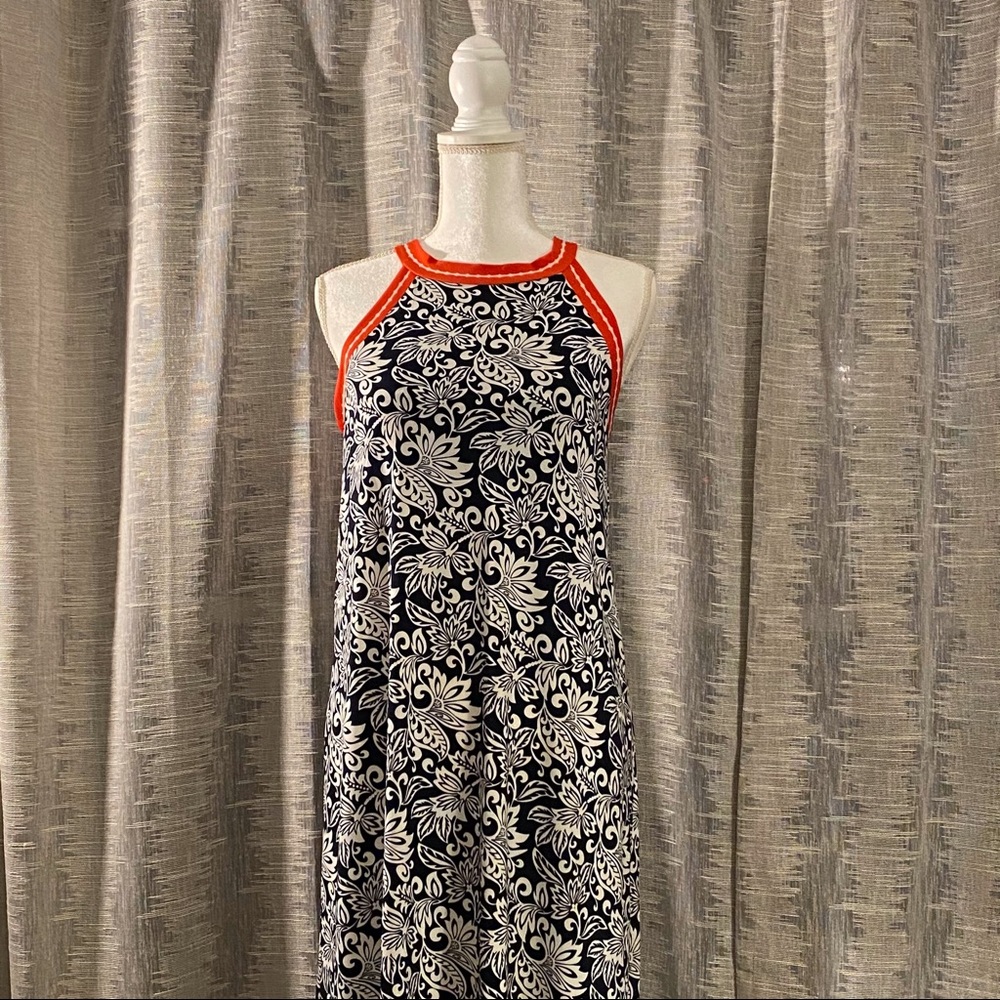 Black, white + red maxi dress by Max Studio